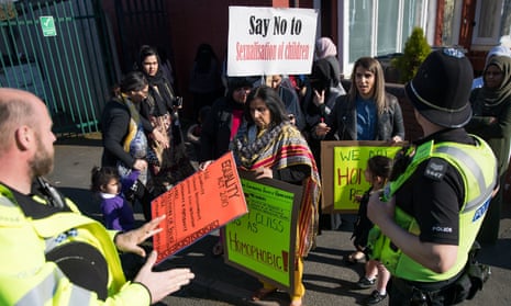 Protests this week at Anderton Park primary school in Birmingham. 