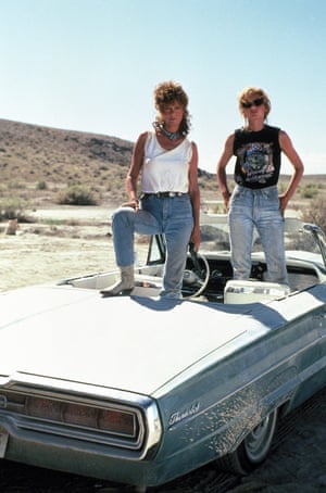 Geena Davis with Susan Sarandon in 1991's Thelma & Louise.