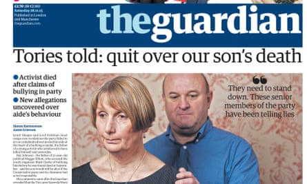 Guardian front page on Saturday 28 November 2015
