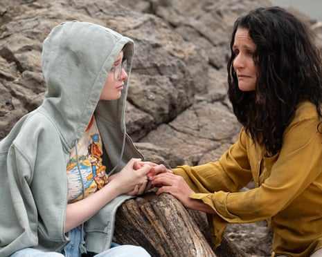 Lola Petticrew and Julia Louis-Drefus at the seaside in a scene from Tuesday.