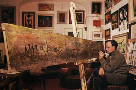 Desmond Morris dipinge nel suo studio, 1960.