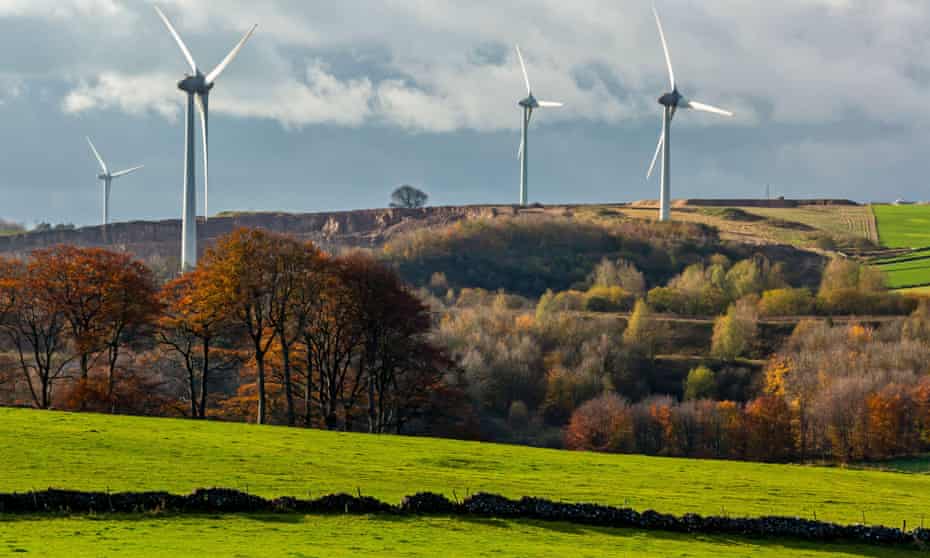 Wind turbines in the Derbyshire Dales