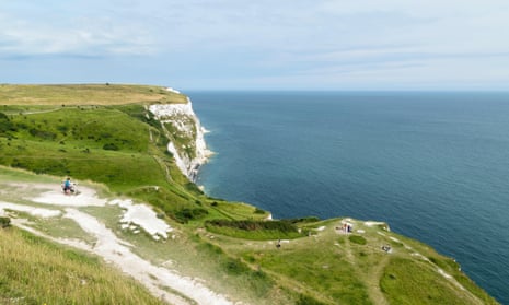 The coastal path over the white cliffs near Dover.