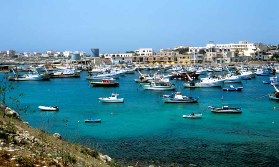 Harbour, Linosa island, Pelagie Islands, Sicily, Italy