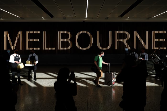 International travellers at the arrivals hall in Melbourne Airport last month.