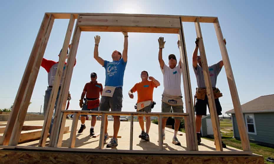 A Habitat for Humanity house being built in Joplin. Five new houses have been built each week, on average, since the tornado struck. 