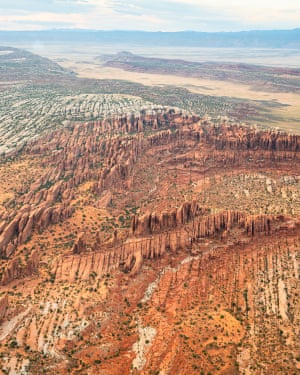 Aerial view of a canyon in a national park
