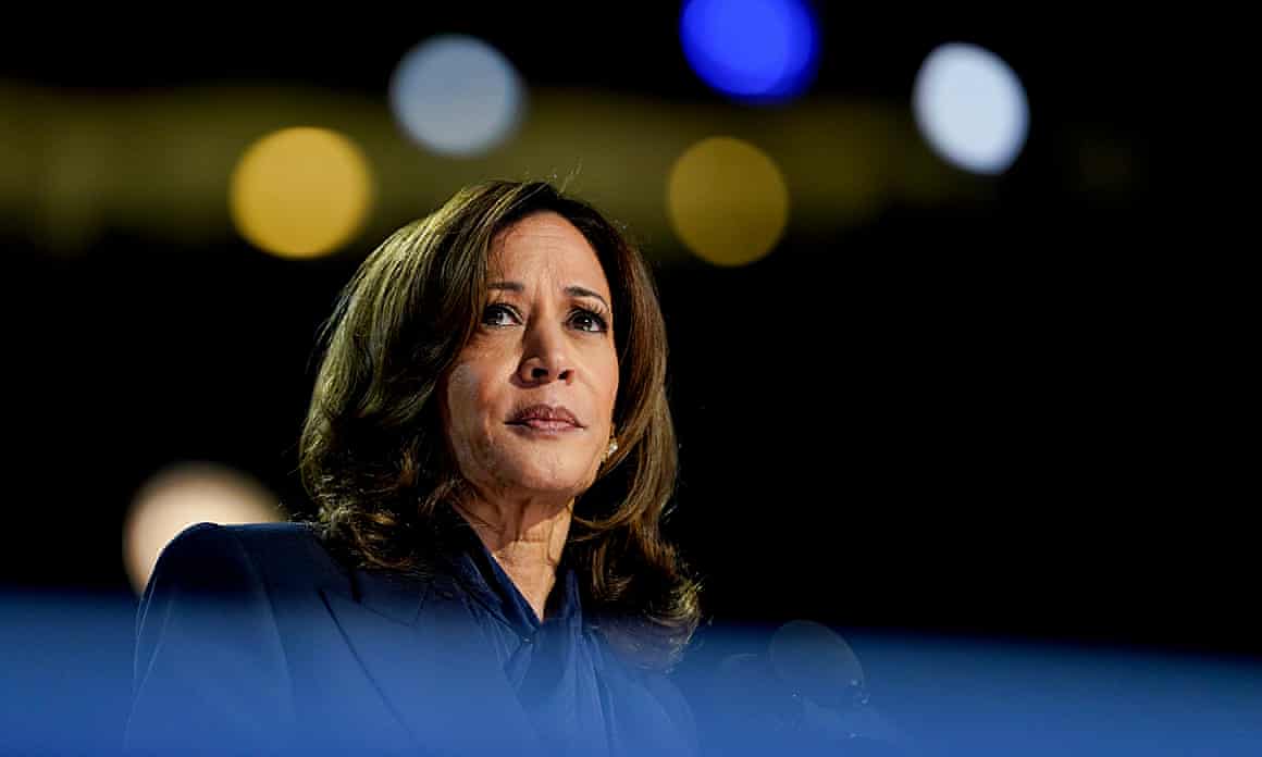 Kamala Harris at the Democratic national convention in Chicago, Illinois