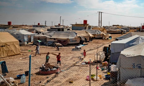 The al-Hol camp in Syria, one of two where British children are being held.