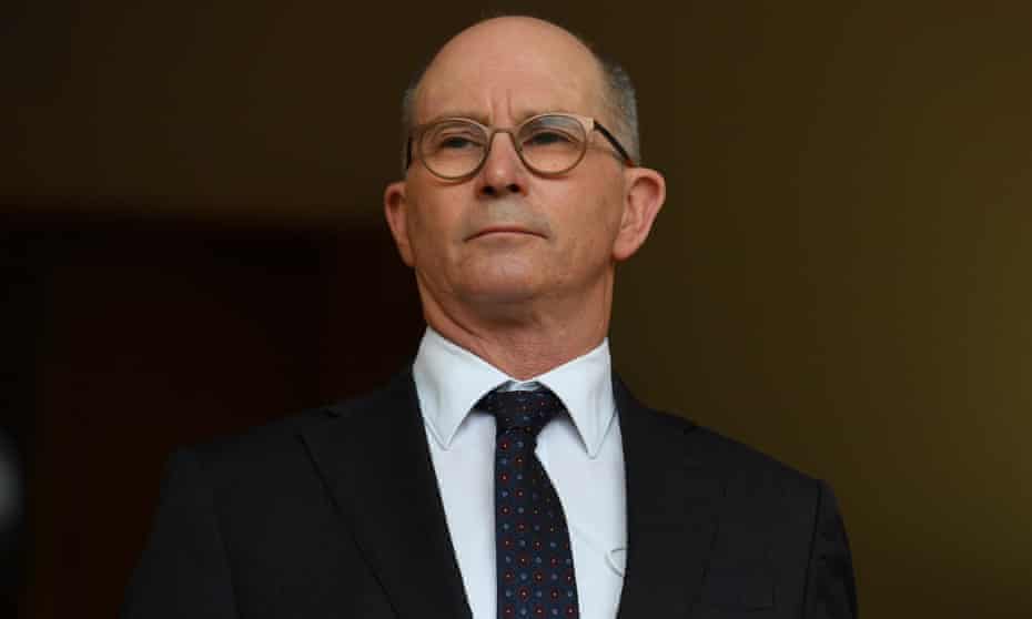 Australia's chief medical officer, Paul Kelly, during a press conference at Parliament House in Canberra