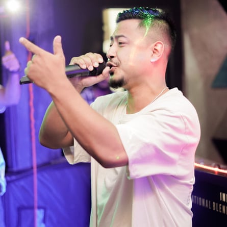 Rapper Moko Koza performing.