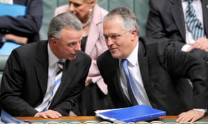 Malcolm Turnbull with the former Liberal opposition leader Brendan Nelson.