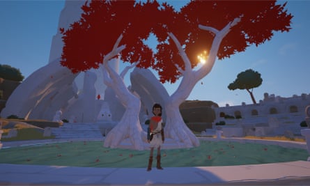 The kid stands in front of a tree in a screenshot of Rime