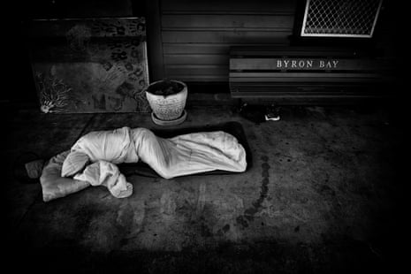 One of the homeless community in Byron Bay in New South Wales