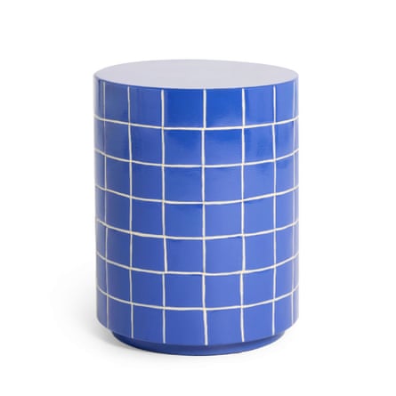 Side table with faux tiled sides