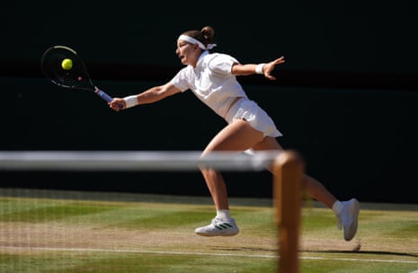 Karolina Muchova reaches out for a return.