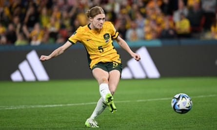 Cortnee Vine guides home the penalty goal that defeated France in the quarter-final shootout.