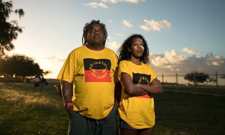Ruby Wharton with her father Wayne, who was involved in the 1982 protest against the Commonwealth Games in Brisbane.