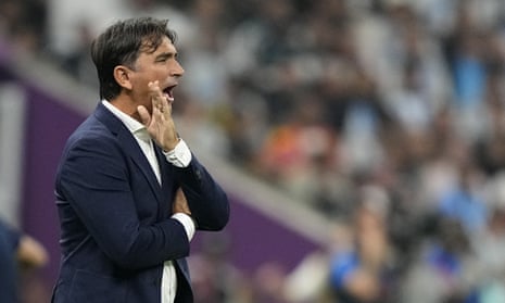 Croatia's head coach Zlatko Dalić reacts during the semi-final last night.