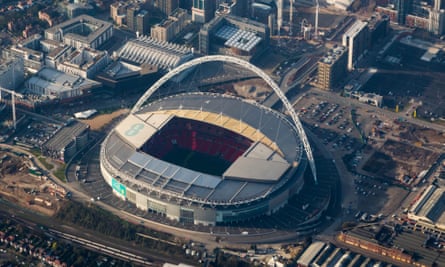 An aerial view of Wembley