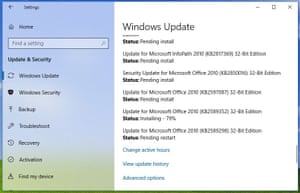 Windows 10 updates pending install