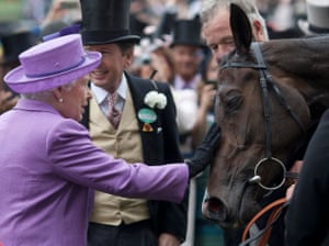 2013: Queen Elizabeth II congratulates her horse, Estimate, after it won the 15.45 Gold Cup race
