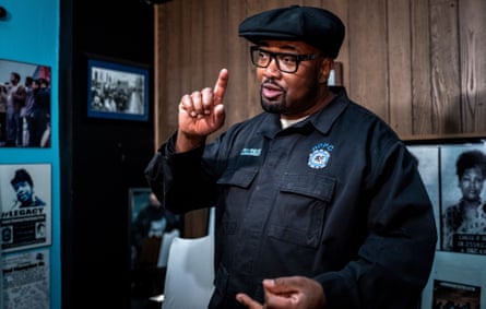 Fred Hampton Jr explaining the history of The Black Panthers.