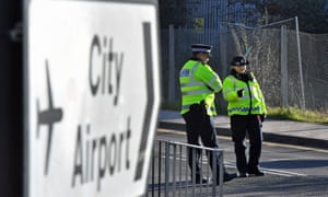 London City airport is closed and Metropolitan police have set up a 214-metre exclusion zone after the device was found at George V dock on Sunday.