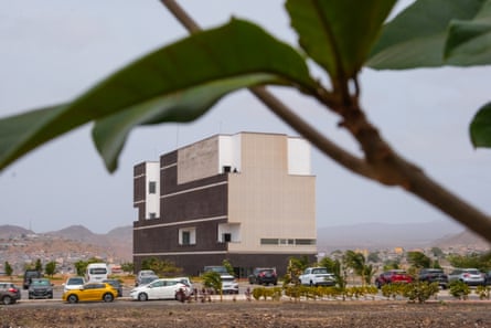 Differential focus image showing a tree branch in the foreground and TechParkCV in the background