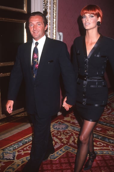 Marie with his then wife, Linda Evangelista, at the 1991 Elite Look of the Year contest in New York.