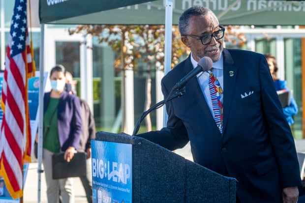 Councilmember Curren Price speaks during an event focused on Big:Leap.