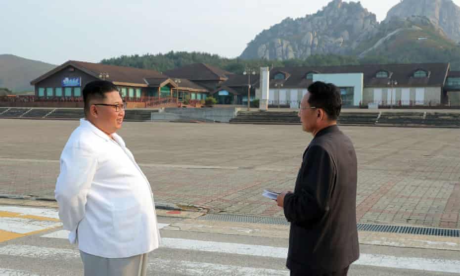 North Korean leader Kim Jong-un inspects Mount Kumgang in a photo released by KCNA.