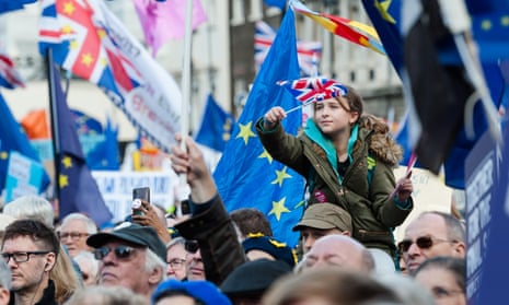 People’s Vote ‘Together for the Final Say’ Rally in LondonLONDON, UNITED KINGDOM - OCTOBER 19: Anti-Brexit protesters take part in ‘Together for the Final Say’ rally in Parliament Square as hundreds of thousands of people marched through central London to demand a public vote on the outcome of Brexit on 19 October, 2019 in London, England. The demonstration coincides with an emergency Saturday session of Parliament where MPs witheld approval for Boris Johnson’s EU withdrawal deal.- PHOTOGRAPH BY Wiktor Szymanowicz / Barcroft Media