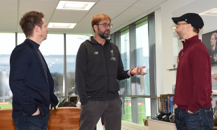 Jürgen Klopp with Mike Gordon (right) and Michael Edwards in December 2019.