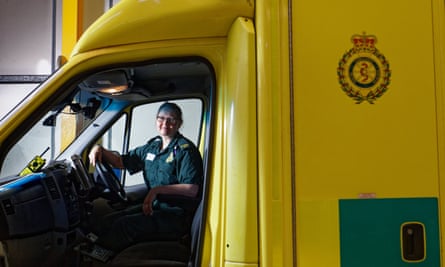 ‘Never give up on your dreams just because life gets in the way’ … Melanie de Castro Pugh at the Welsh Ambulance Service depot in Gelli, Wales.