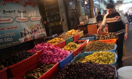 Fresh produce on sale at Al-Zawiya market.