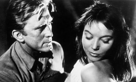 Elsa Martinelli with Kirk Douglas in the western The Indian Fighter, 1955.