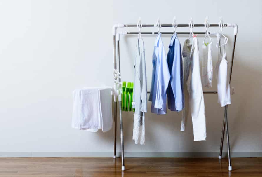 On high humidity days, leave plenty of space for air between drying garments