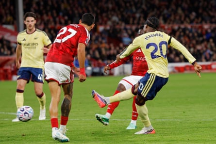 Noni Madueke fires home – via a deflection – the only goal of the game.