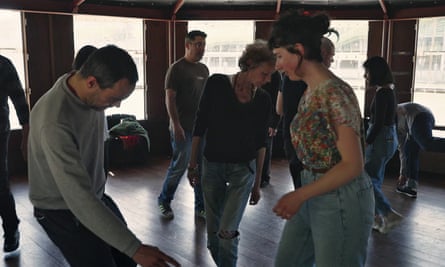 Passengers dancing on the Adamant.