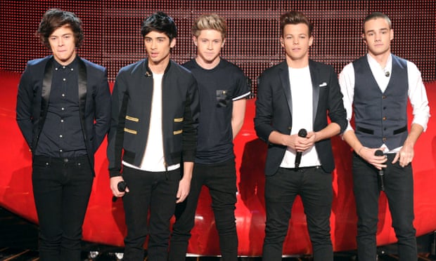 One Direction performing on The X Factor in 2012. (l-r): Harry Styles, Zayn Malik, Niall Horan, Louis Tomlinson and Liam Payne.