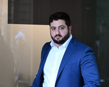 Yotam Barazani leaving the royal commission on antisemitism.