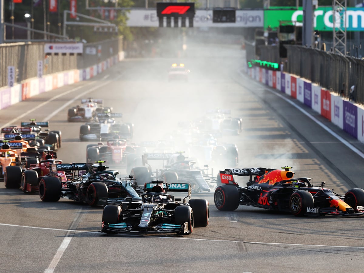 Perez Wins Dramatic Azerbaijan Gp After Verstappen Crash And Hamilton Blunder Formula One The Guardian