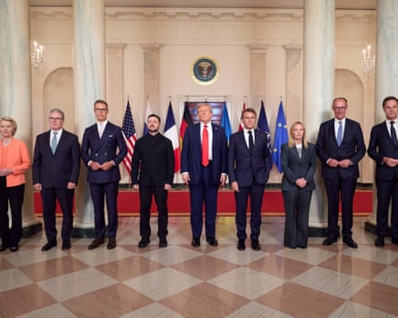 The leaders of major European countries alongside US president Trump