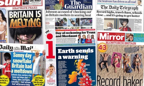 How some of Tuesday’s papers covered the heatwave.