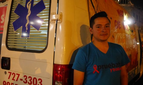 Darwin Zerpa, 29, an HIV-positive Venezuelan who works as a counsellor for charity Aids Healthcare Foundation in Peru