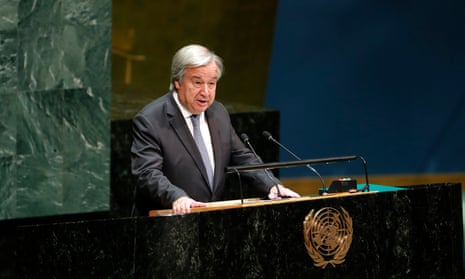 UN secretary general António Guterres addresses the closing meeting of the 73rd session of the United Nations General Assembly at the UN headquarters on 16 September.