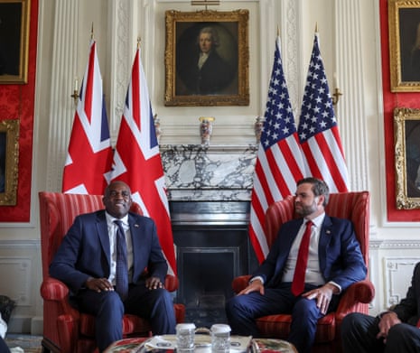 US vice-president JD Vance meets UK foreign secretary David Lammy at Chevening House in Kent, England, on Friday.