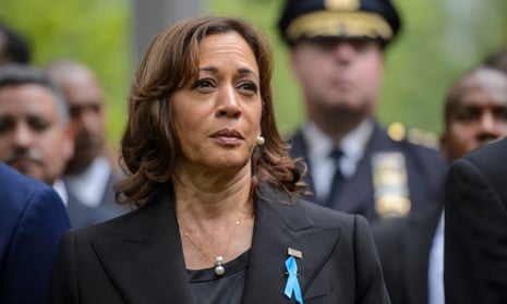 Vice-President Kamala Harris looks on during a commemoration ceremony at the National September 11th Memorial in New York City.