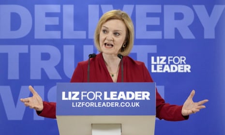 Liz Truss at the launch of her campaign for the Conservative leadership, London, 14 July 2022